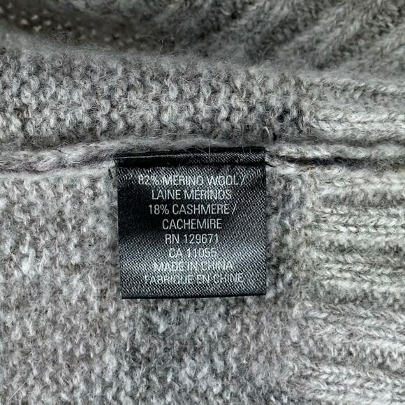 360 CASHMERE Green Gray Camouflage Camo Wool Cashmere V-Neck Sweater Size Small - Picture 5 of 7